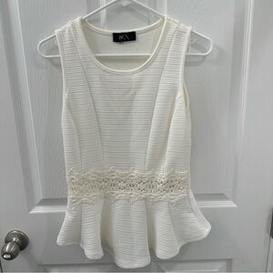 BCX Lace-Trim Peplum Tank